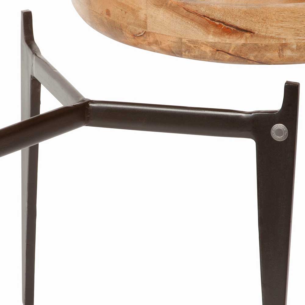 Runder Tabletttisch aus Mango Natur - Offia