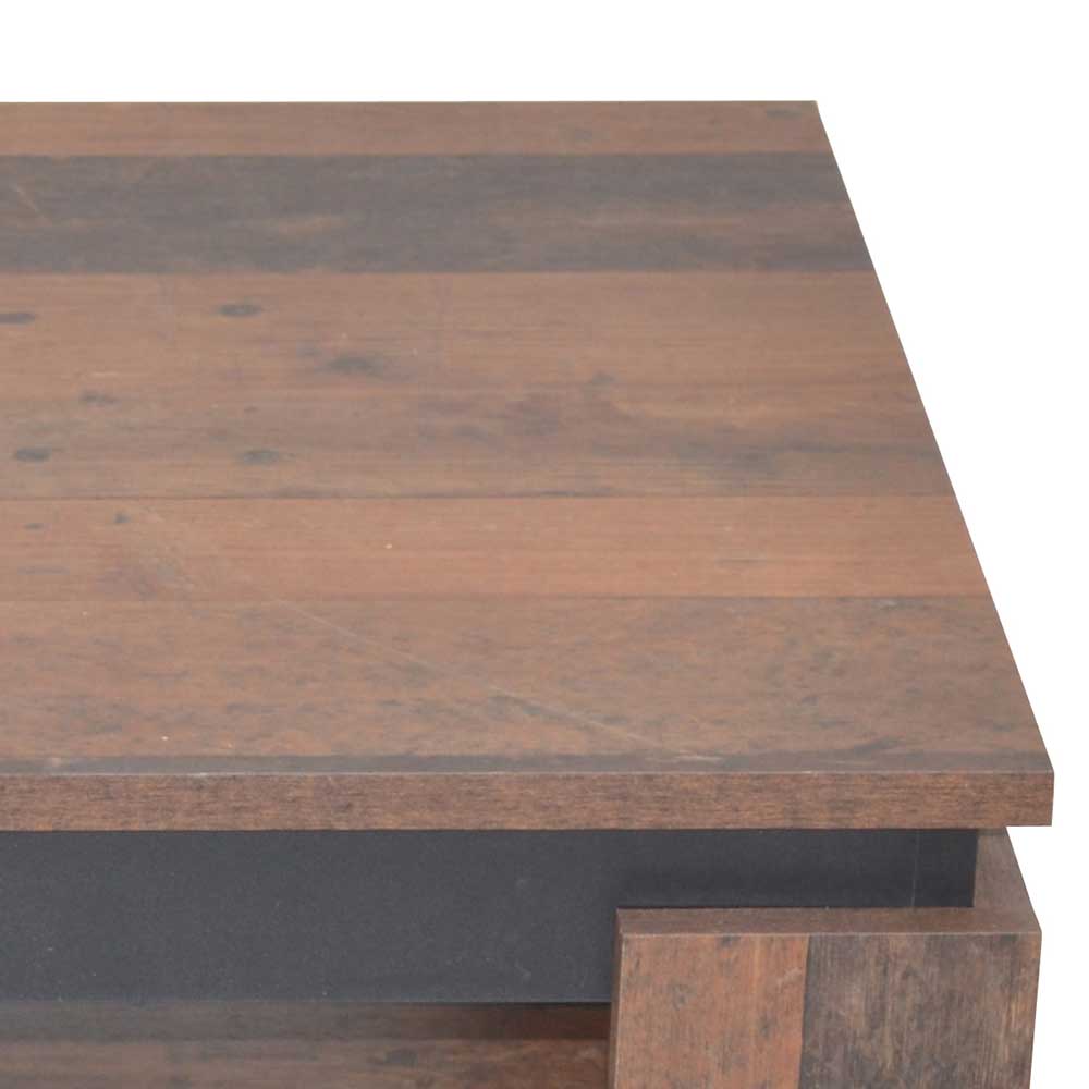 Couchtisch in Holzoptik Antik & Schwarz - Jimy