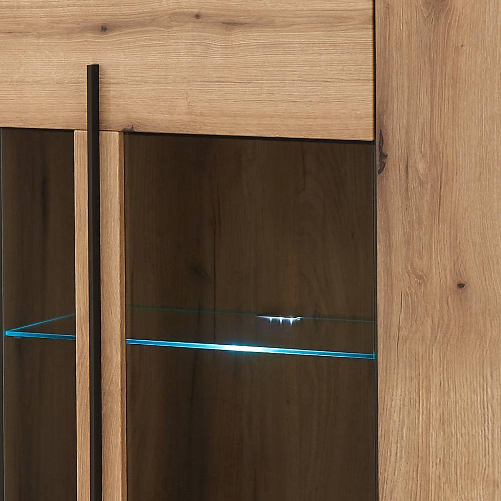 Highboard Vitrine in Eiche Dekor - Brocus
