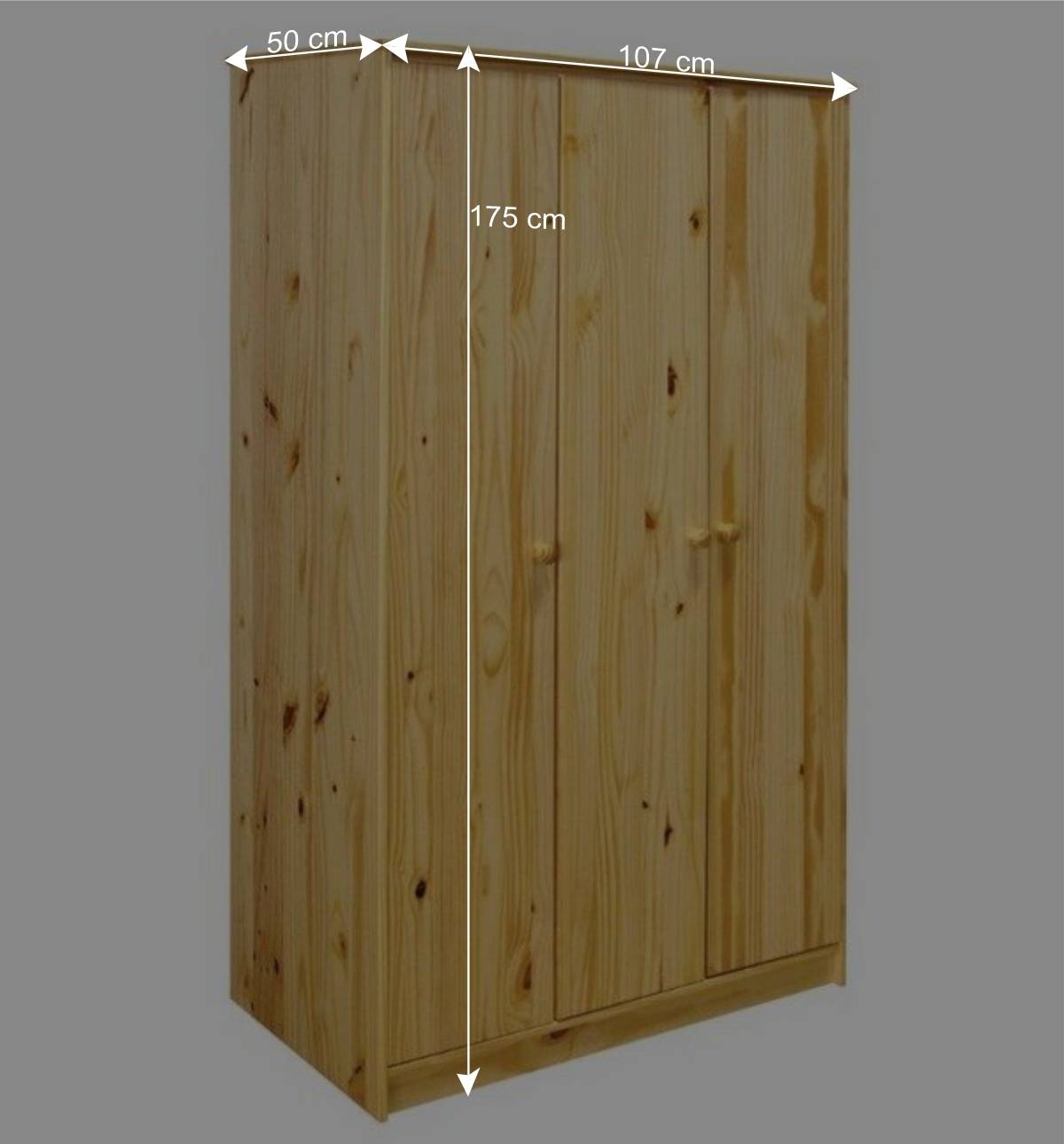 Massivholz Kleiderschrank aus Kiefer - Ekorena