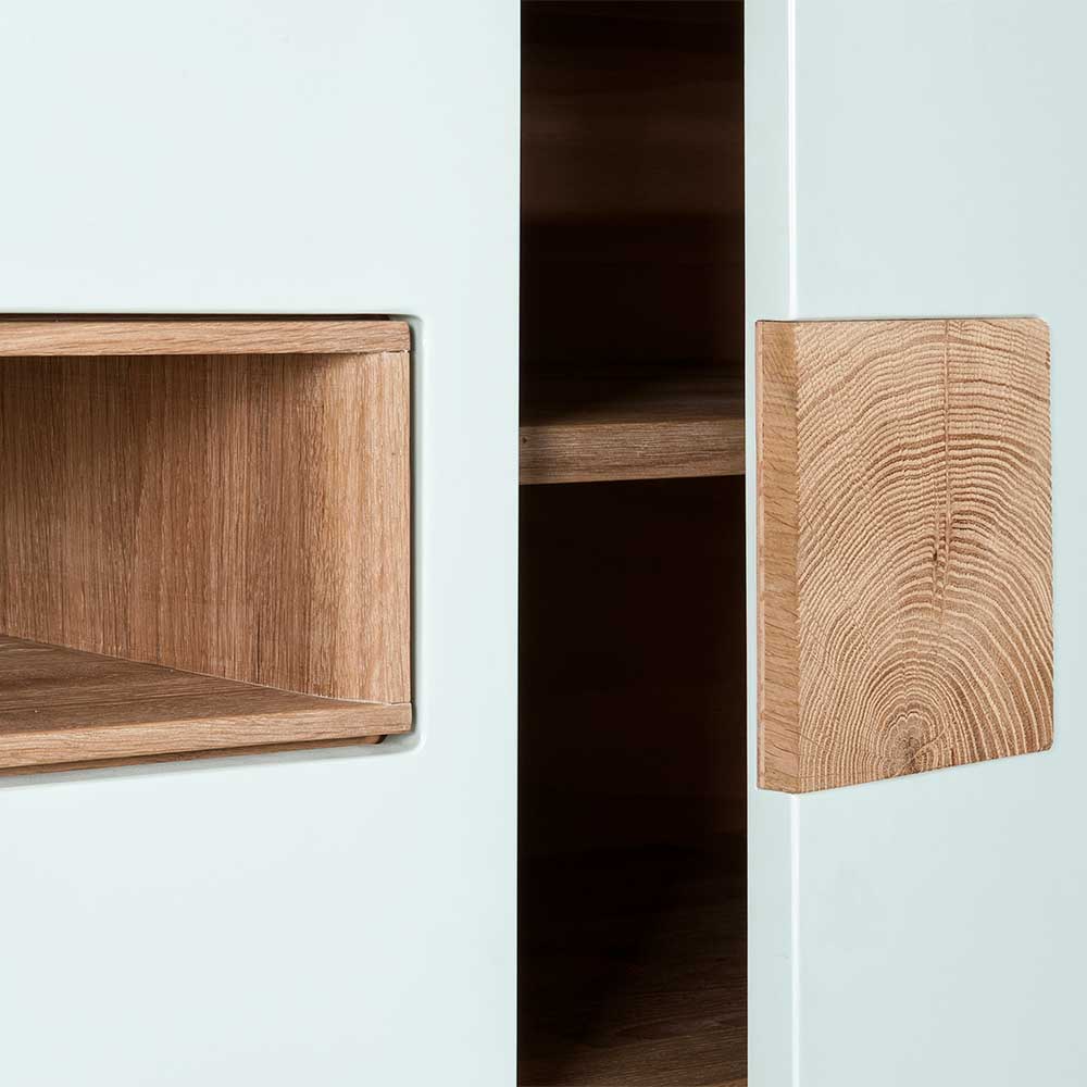 Design TV Schrank in Weiß & Eiche Bianco - Julecas
