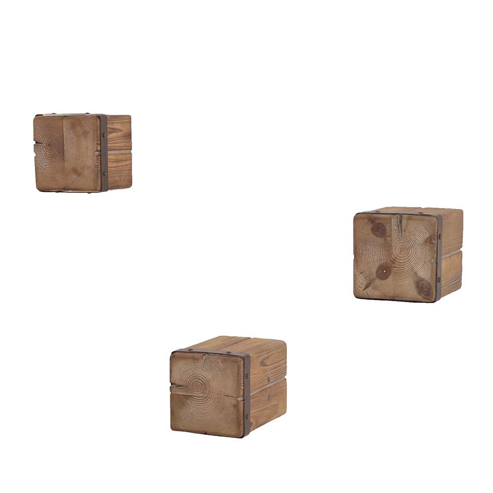 Design Wandablagen Set aus Tanne Natur - Indyron (dreiteilig)