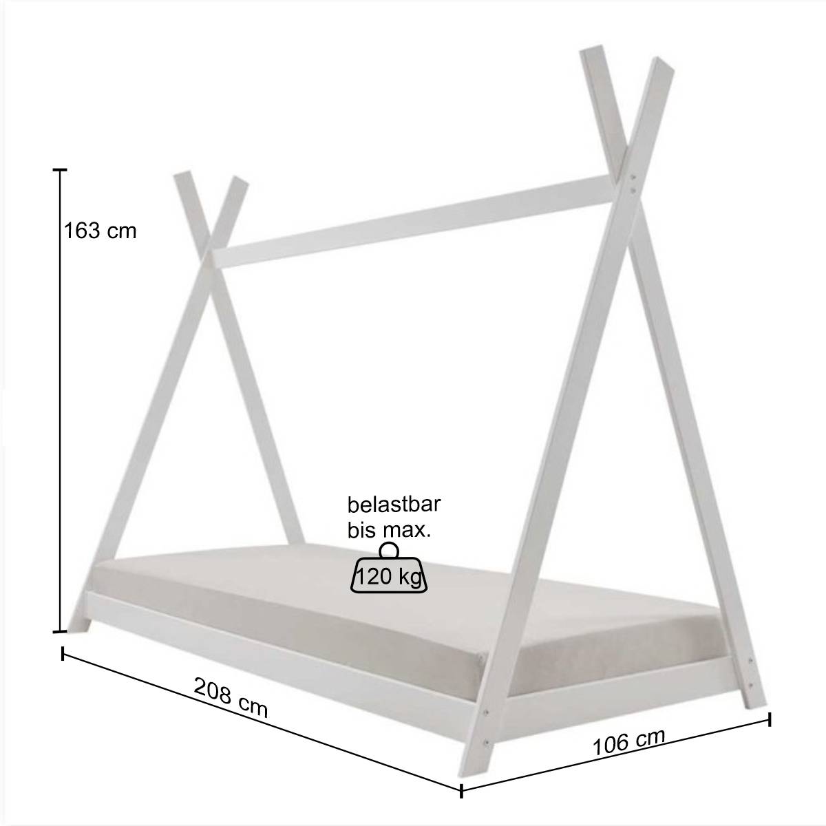 Kinderzimmer Bodenbett im Zelt Design - Polar