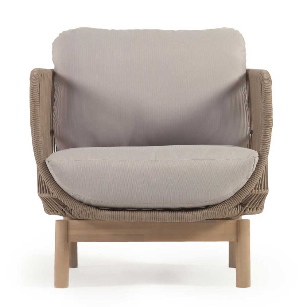 Design Sessel Set aus Geflecht Kordel Beige - Kiranzo (2er Set)
