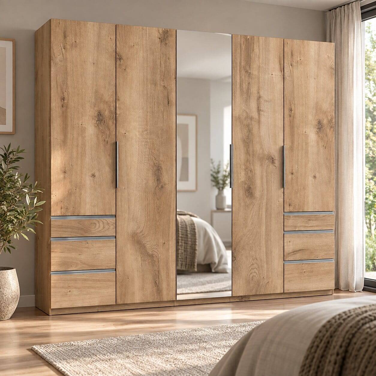 Schlafzimmerschrank mit fünf Türen & sechs Schubladen - Dagidoyo II