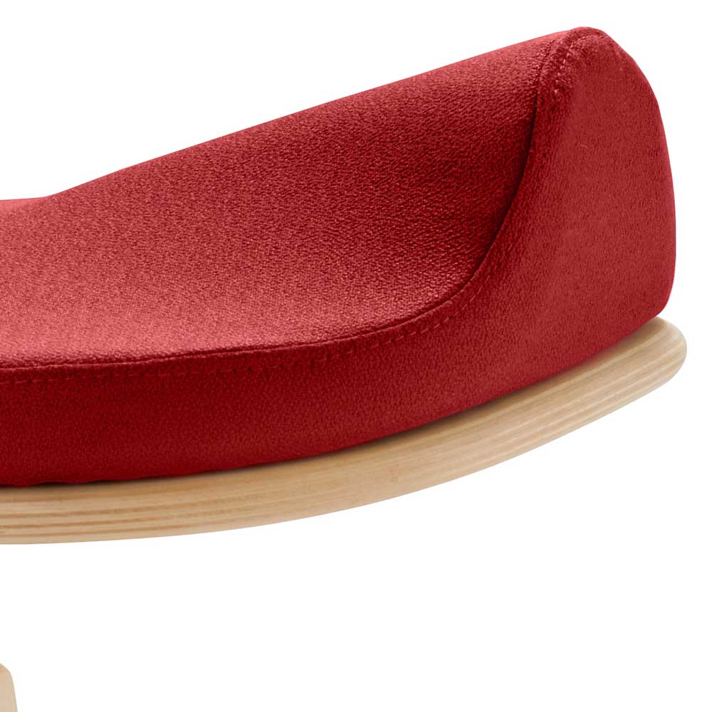 Schreibtisch Hocker in Rot Stoff - Cognac