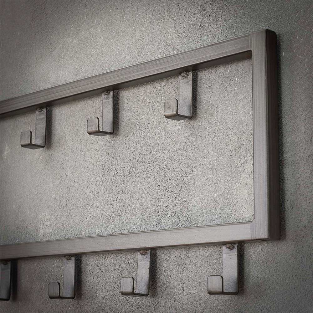 80x20x4 Metall Wandgarderobe mit 15 Kleiderhaken - Vinkoja