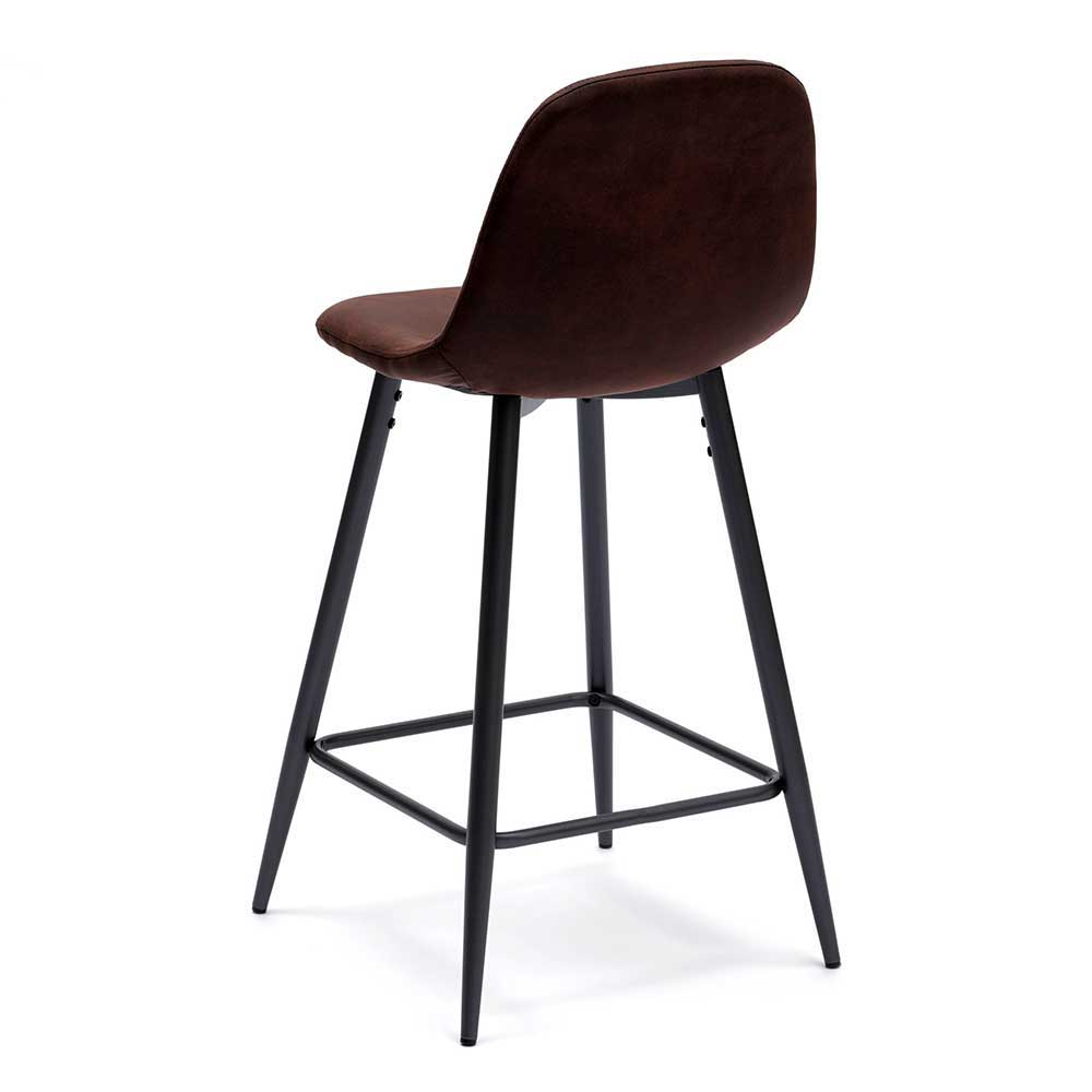 Stilvoller Barhocker mit Schalensitz Creditana Kunstleder Vintage Braun (2er Set)