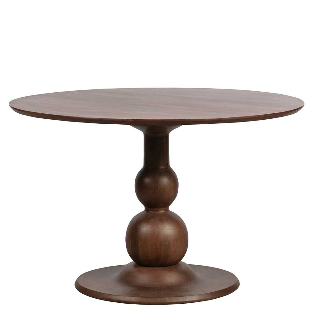 Runder Vintage Holztisch mit Säulenfuß - Estetica