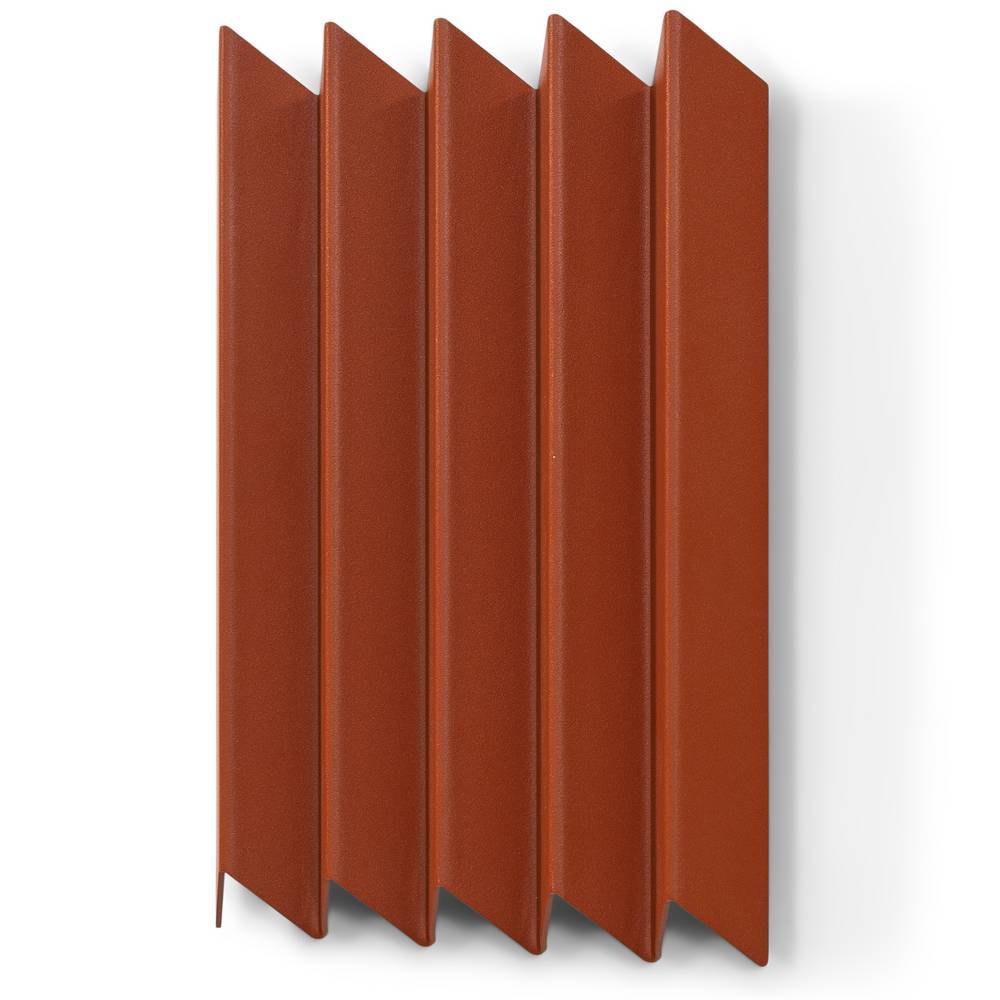 Design-Metallgarderobe in Rotbraun mit fünf schrägen Haken – Marie