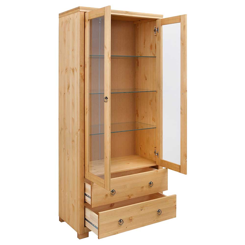 Geölte Holz Vitrine in Kiefer Natur - Vinidad