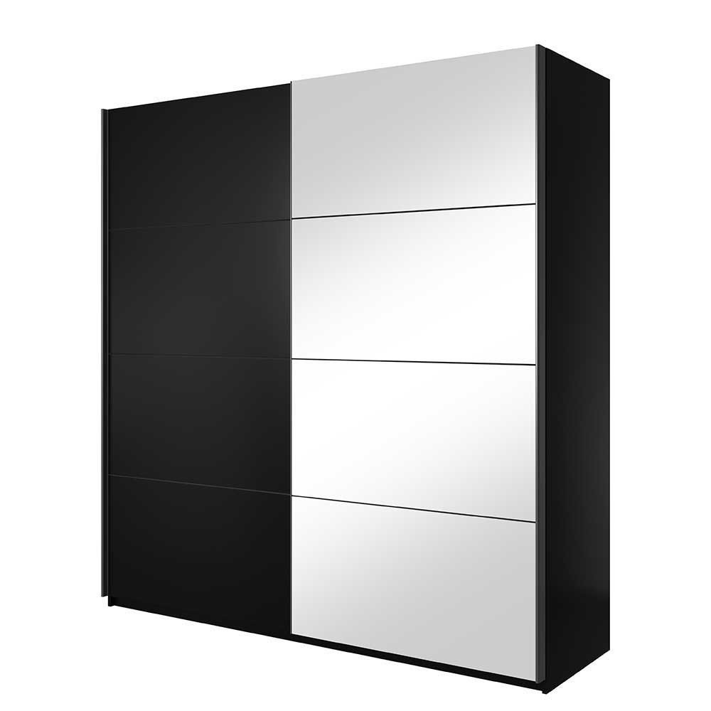 200x210x61 cm Schwarzer Kleiderschrank mit Schiebetüren - Dinamaro