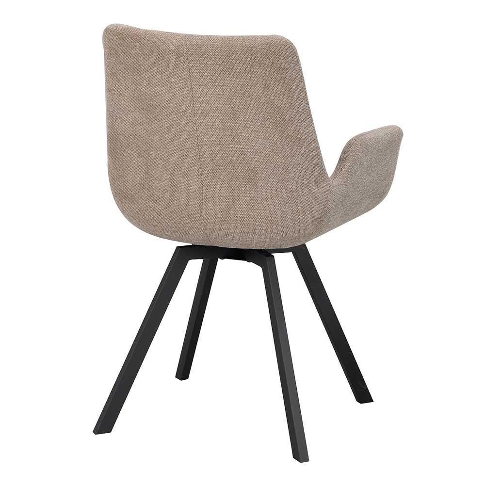 Skandi Stühle in Beige & Schwarz - Pacifigo (2er Set)