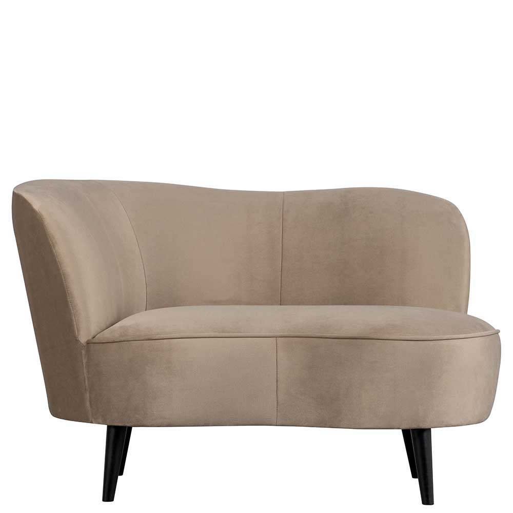 Design Sessel in Khaki Samtbezug - Griffina