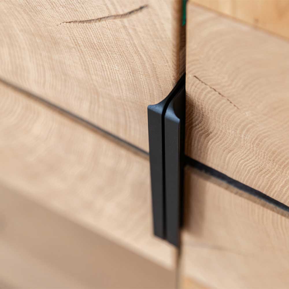 Eichenholz Highboard mit Hirnholz Applikation - Deruta