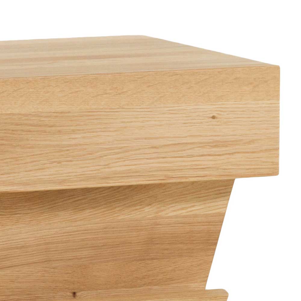 Obere Platte des Design Holz Nachttisches aus massiver Eiche – Zavatraos