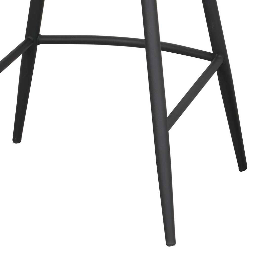 Barstühle mit Sitzschale Stoff Grau - Leandra (2er Set)