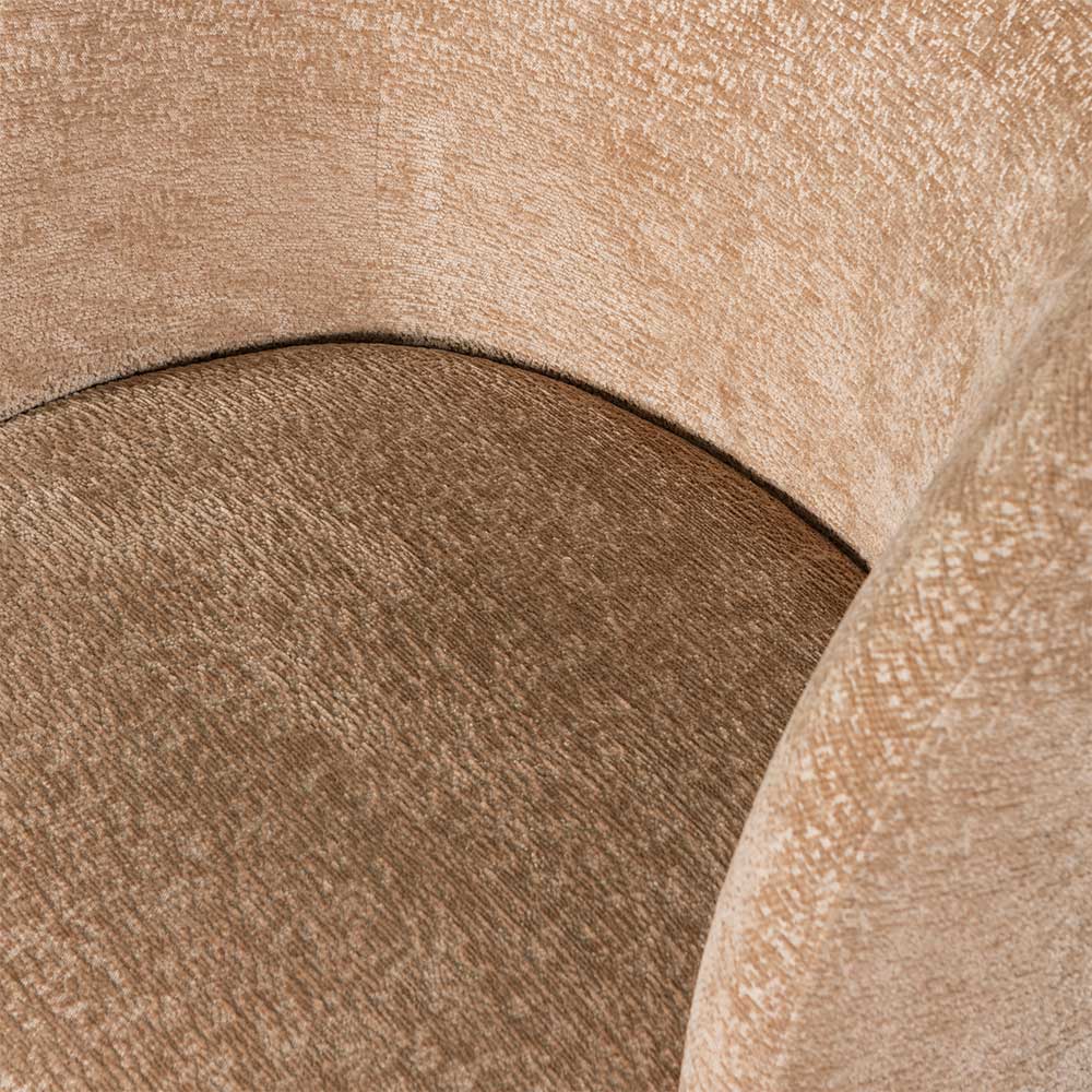 Drehbarer Sessel mit Chenille Bezug in Beige - Lescalier