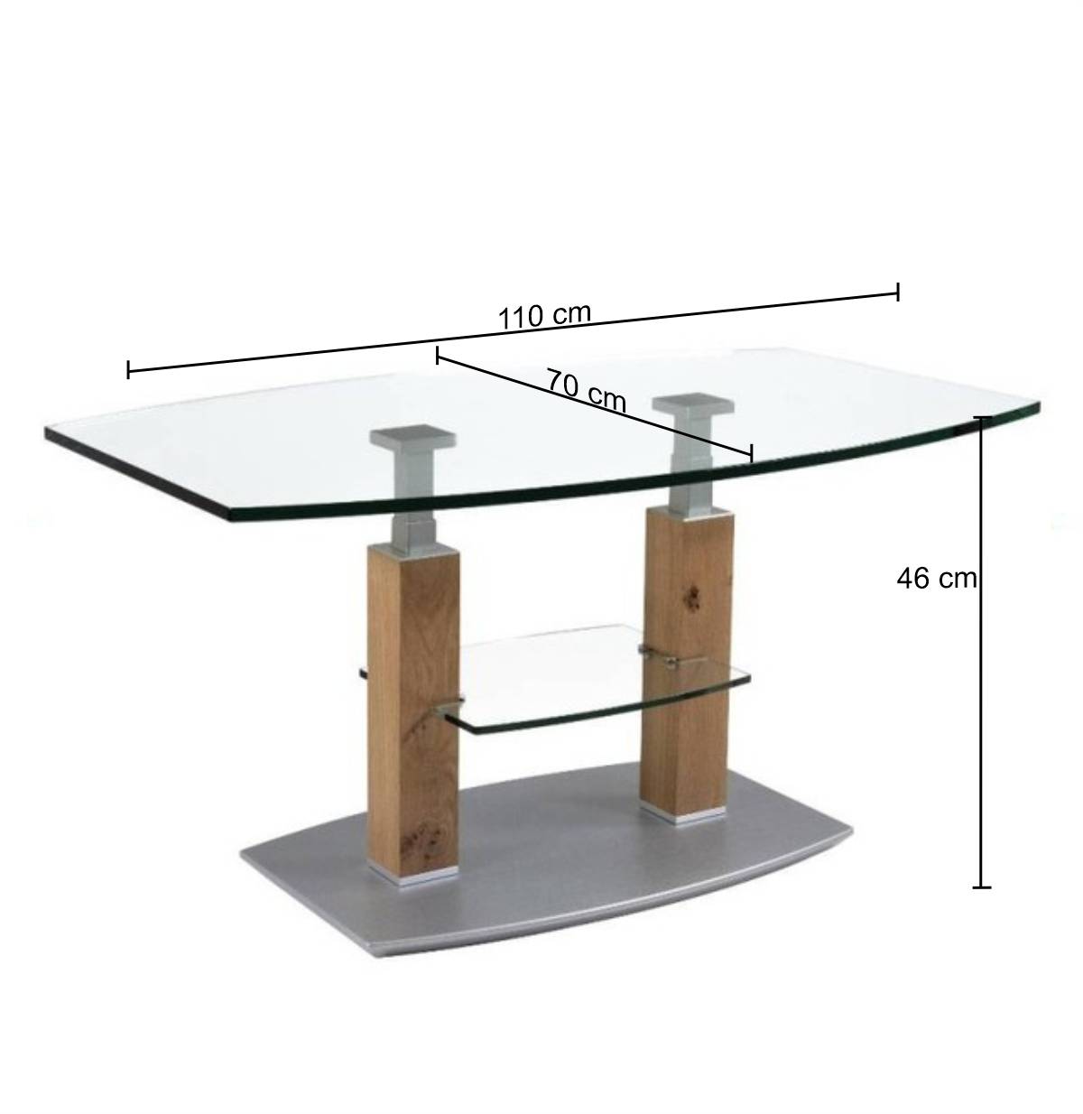 Glas-Couchtisch höhenverstellbar - Estravo