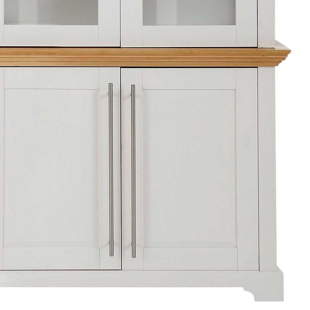 Vitrinenschrank in Weiß mit Honig - Eyzaco
