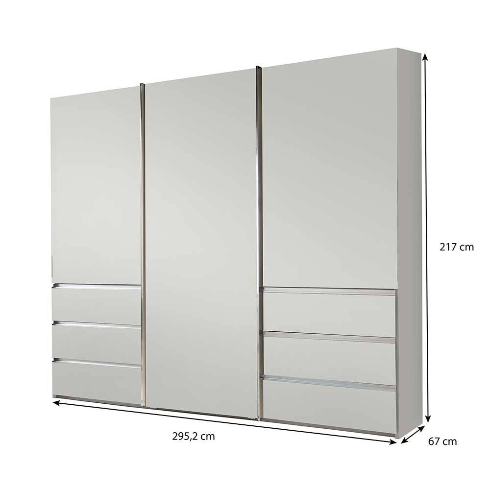 Weißer Schiebetürenschrank 3-türig - Fachet