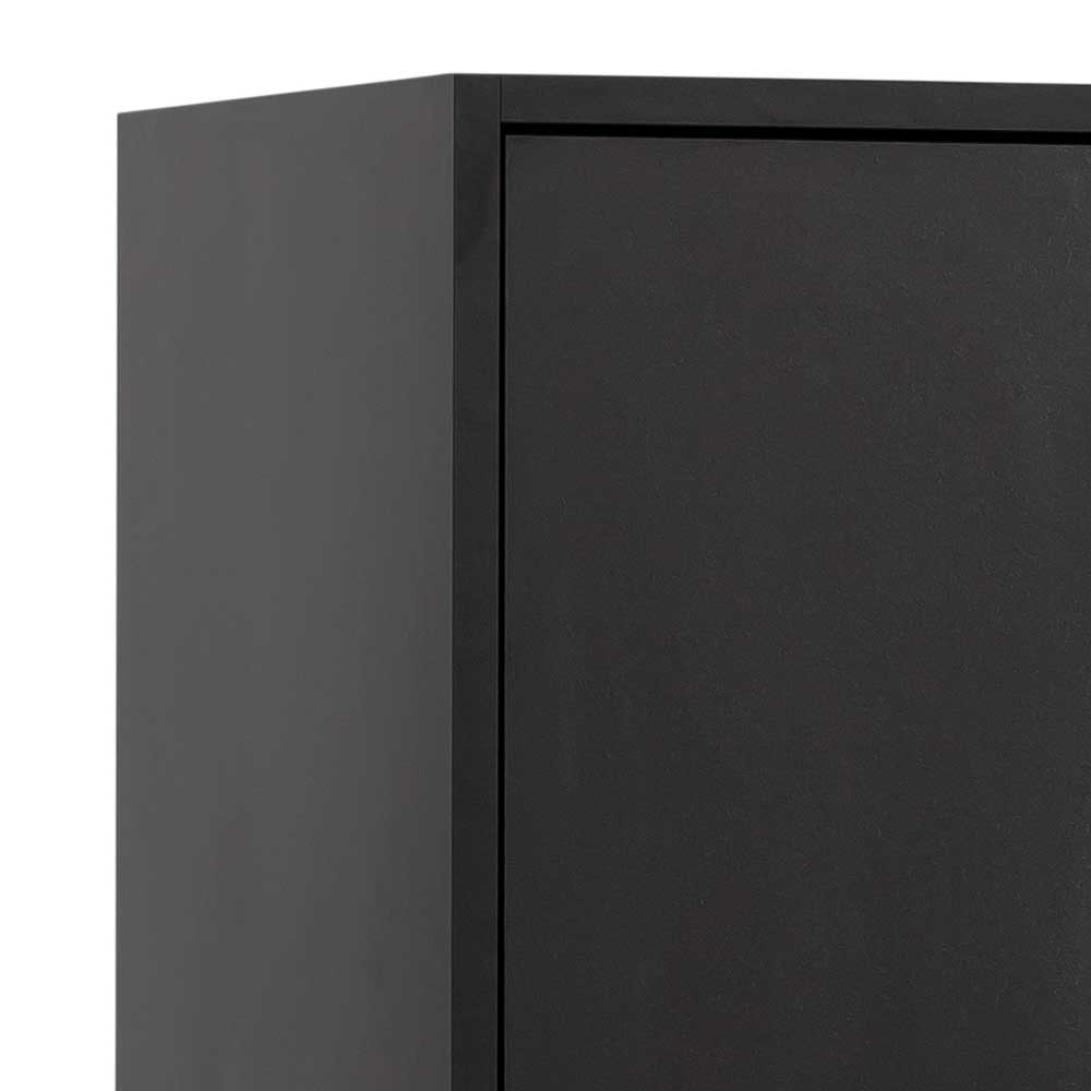 25x155x30 1-türiger Badezimmerschrank in Schwarz - Vulcanisa