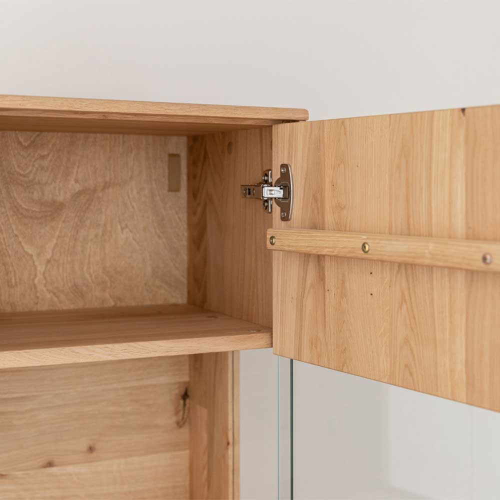 Eichenholz Hängevitrine mit Hirnholz Applikation - Deruta