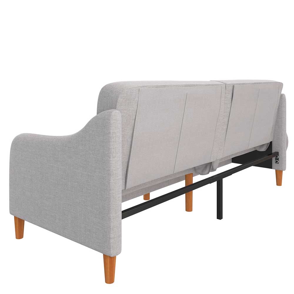 Hellgraue Schlafcouch mit Stoffbezug - Roosenia