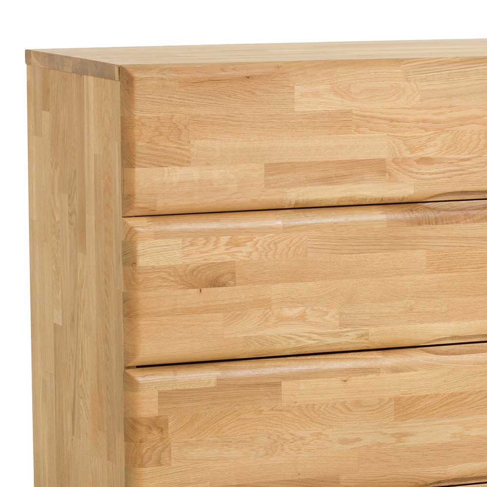 Wildeiche Kommode obere Schubladen mit natürlicher Holzmaserung und integrierten Griffen – Streeter