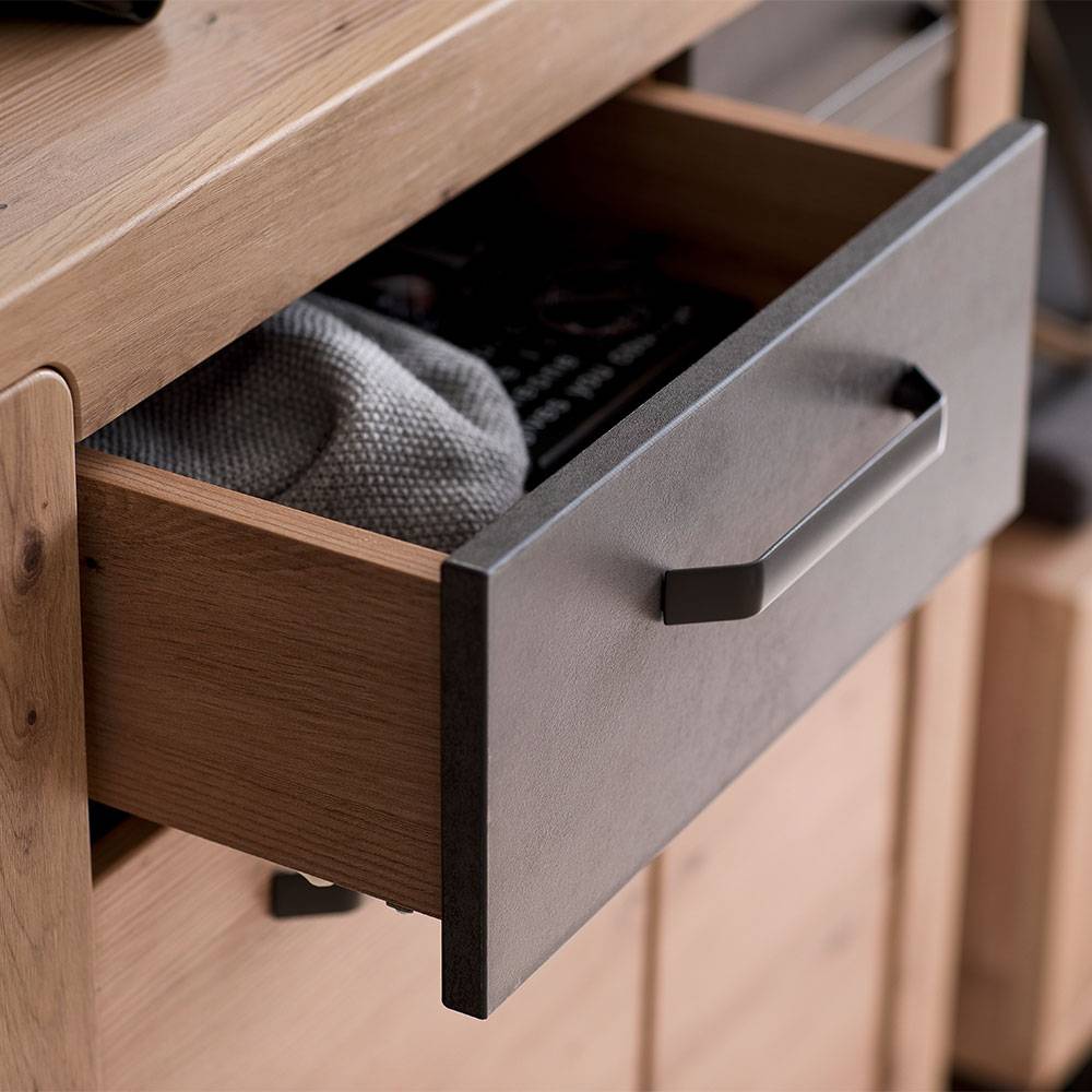 Schuhschrank in Wildeiche mit Dunkelgrau - Carry