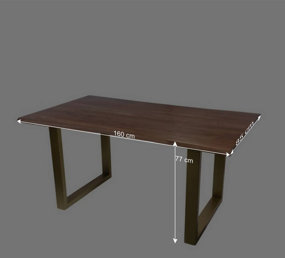 160x85 Tisch aus Akazie in Nussbaumfarben - Choicon