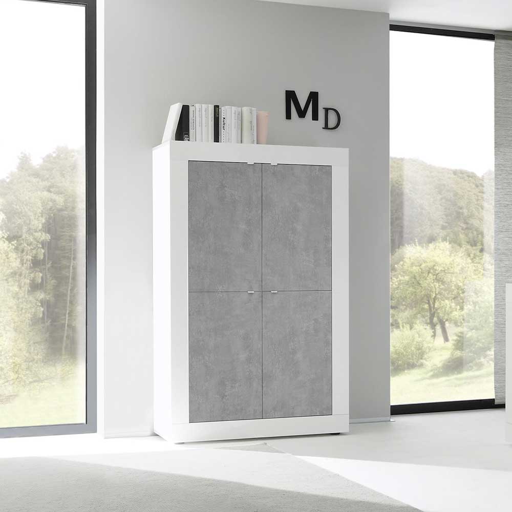 4-türiger Schrank in Beton Optik - Narandu