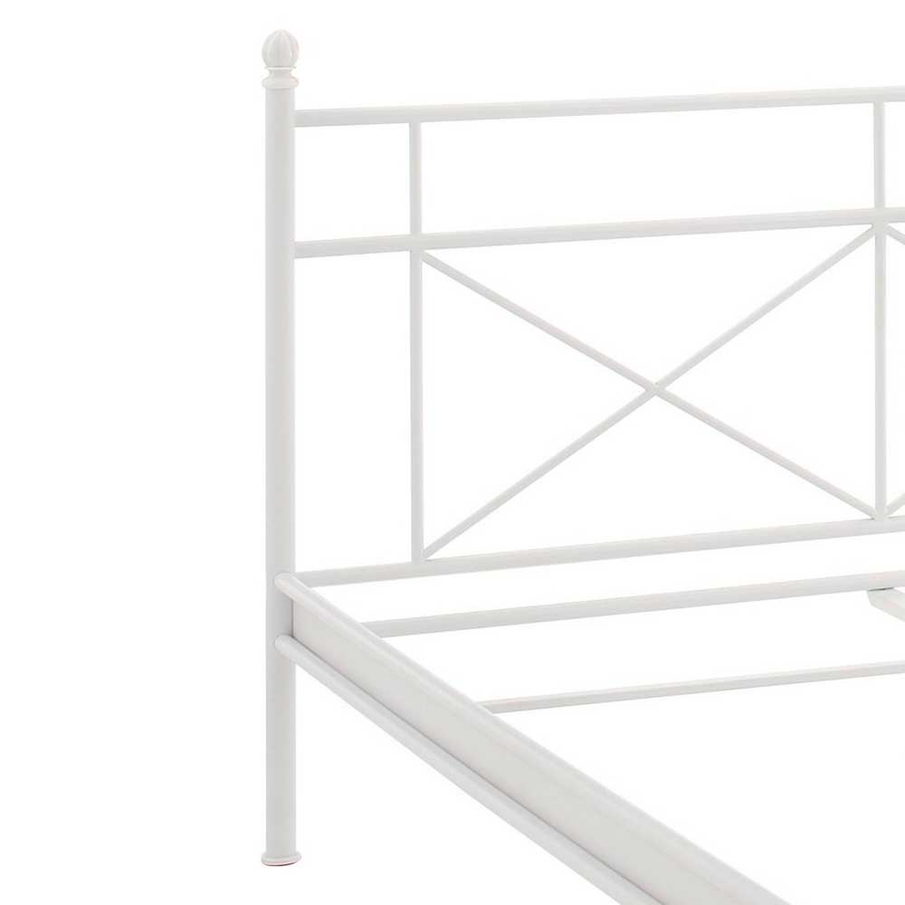 Metallbett in Weiß lackiert - Morvon