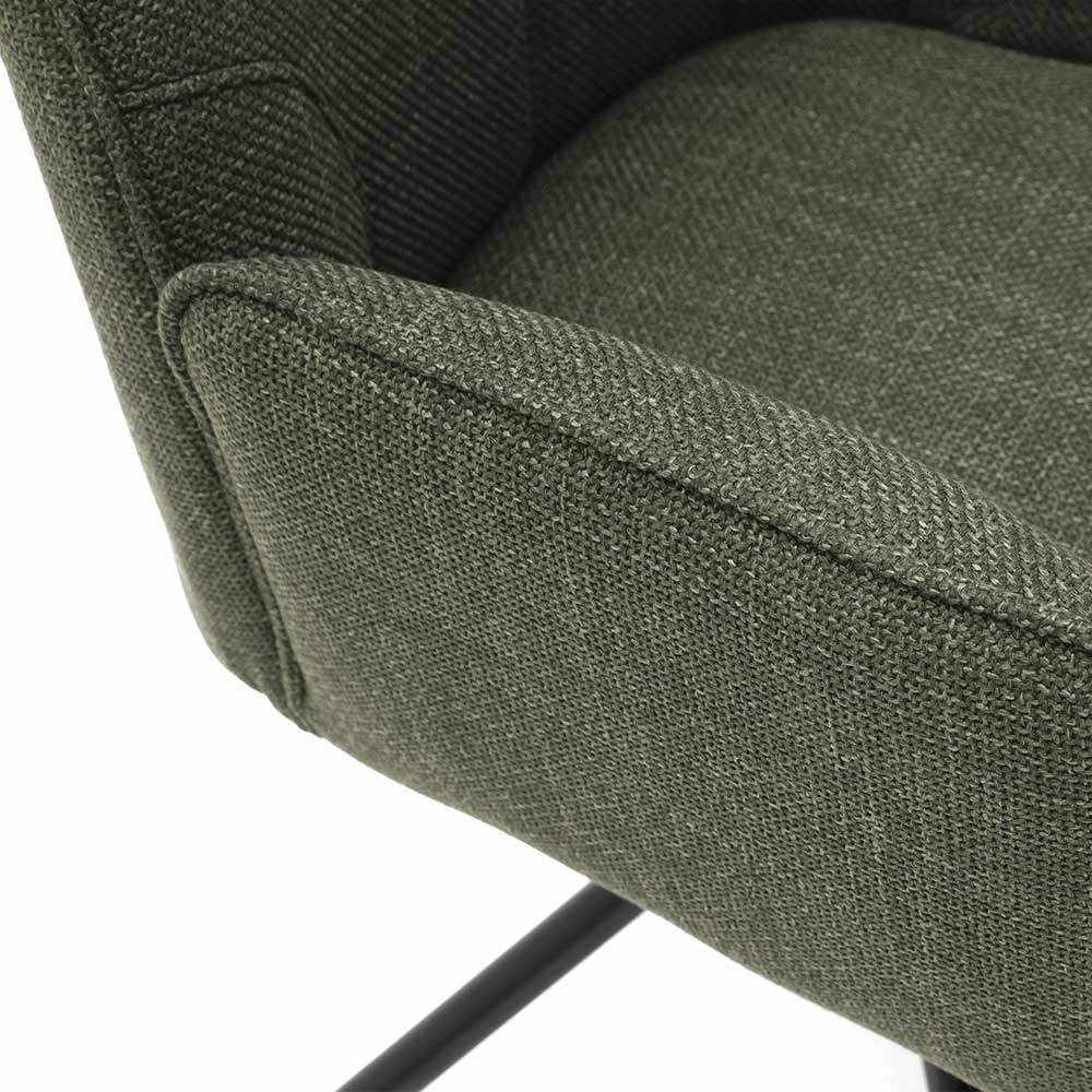 Drehstuhl mit Armlehnen in Oliv Grün - Randolpho (2er Set)
