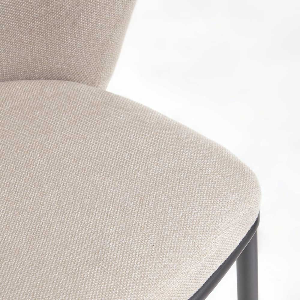 Barstühle mit Chenille in Beige - Telvo (2er Set)