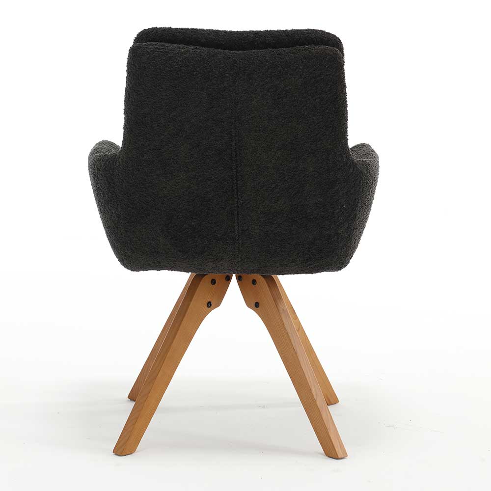 Esstisch Sessel in Anthrazit Boucle - Calmdros (2er Set)