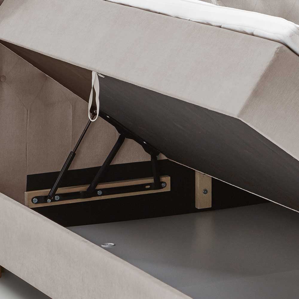 H3 Komplettbett mit Bettkasten in Hellbraun - Furcia