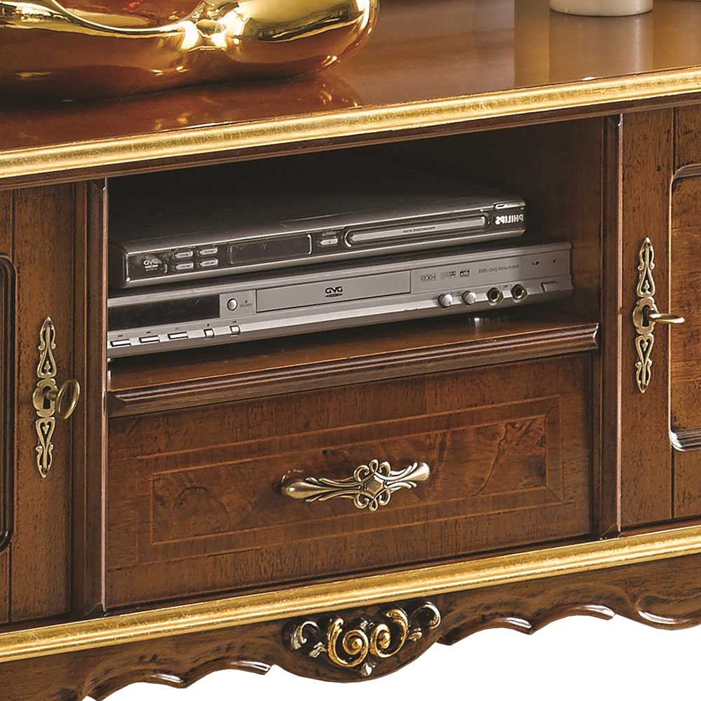 Edles TV Board in Nussbaum & Gold - Acsandrio