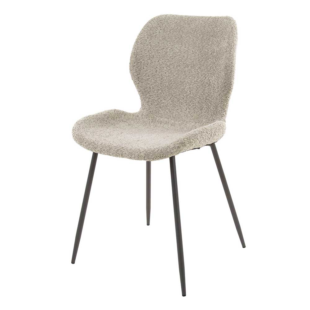 Boucle Schalenstühle in Beige - Dirava (4er Set)