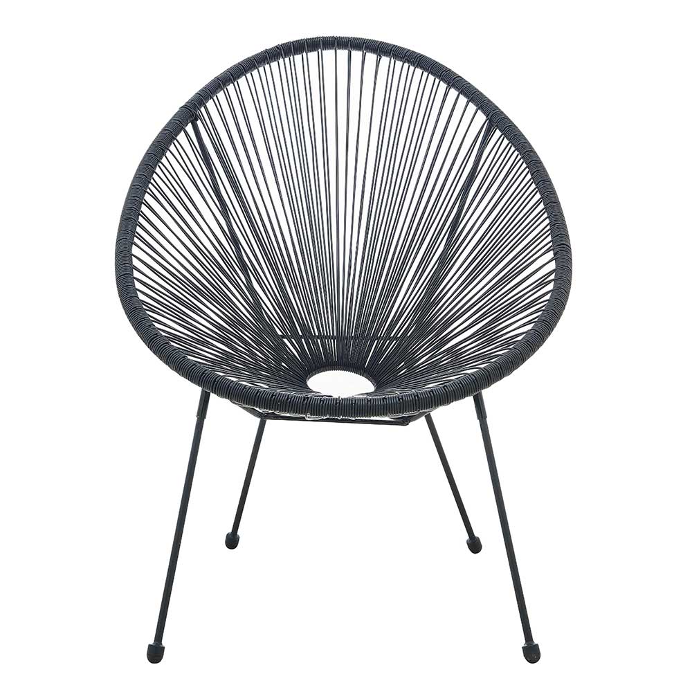 Retro Loungestühle für Garten in Schwarz - Vicados (2er Set)