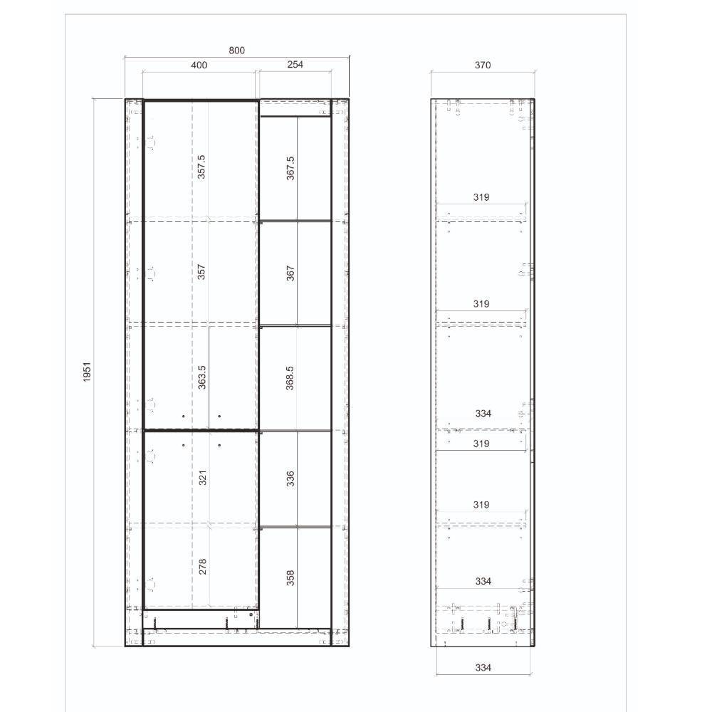 Wohnzimmer Schrank mit fünf offenen Fächern - Adejano