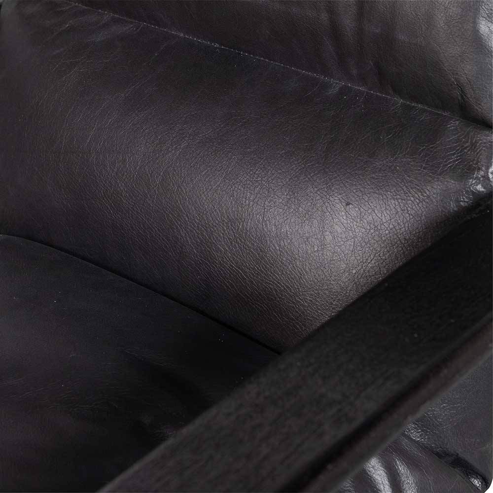Retro Ledersessel in Schwarz - Monice
