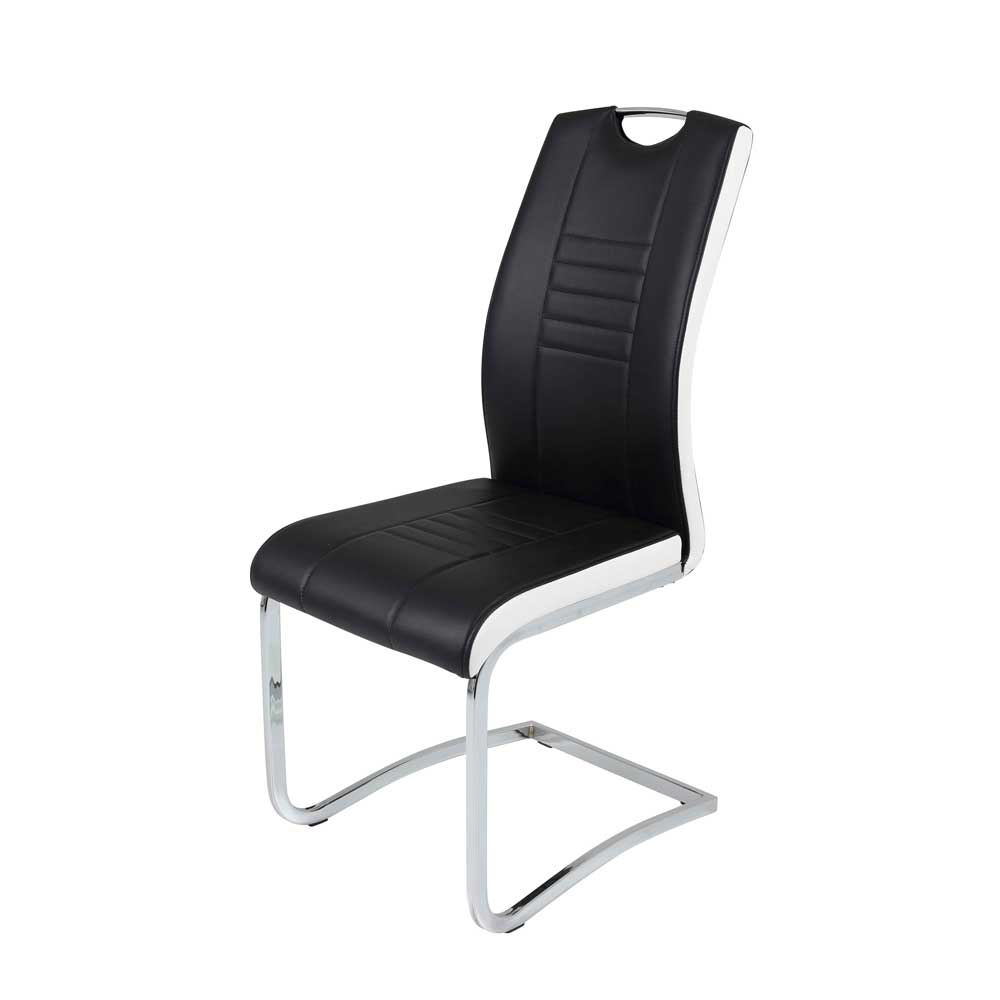 Design Essstühle in Schwarz Weiß - Dagello (Set)