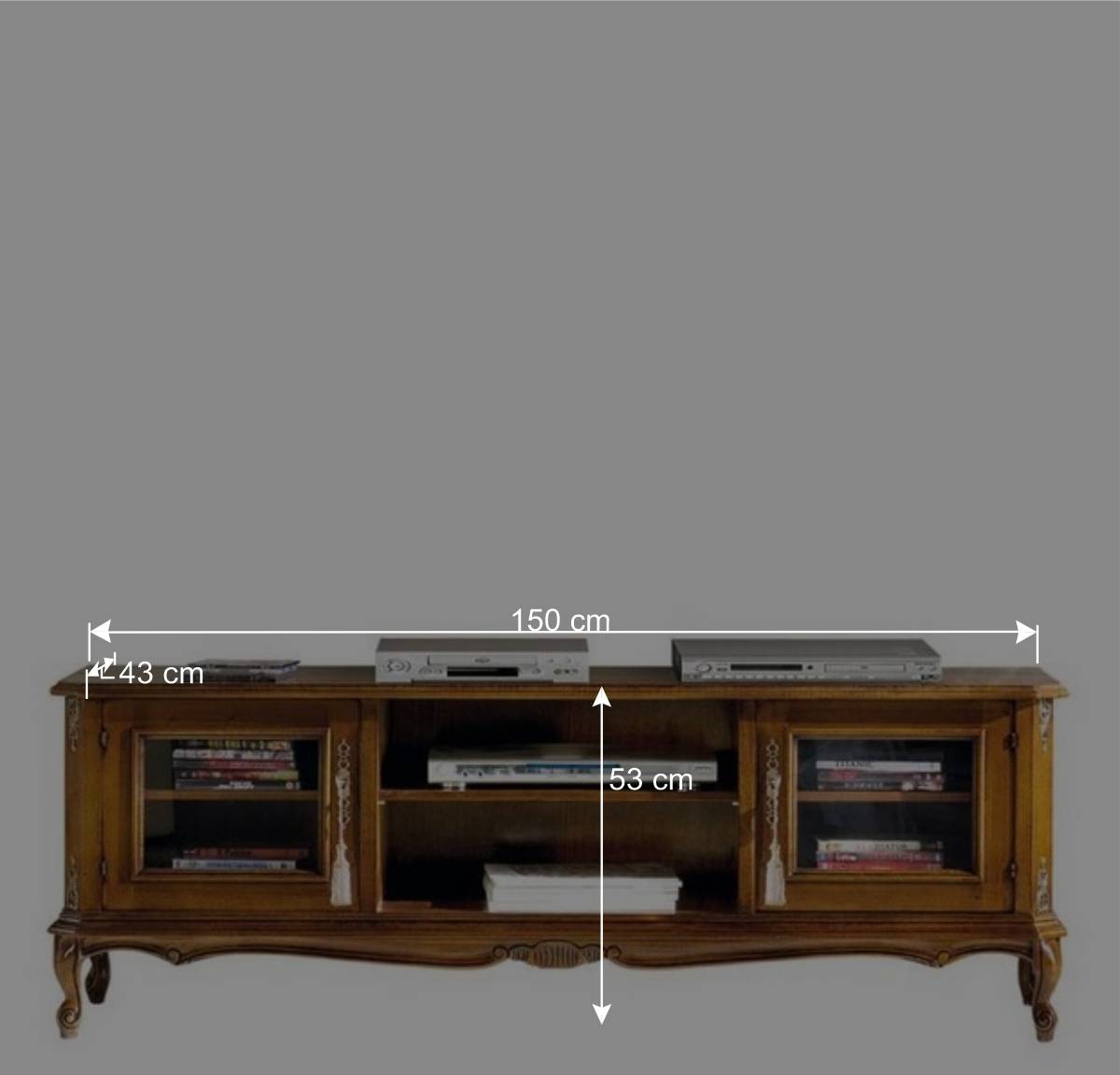 Wohnwand Vitrinen & TV Board - Carlenna (dreiteilig)