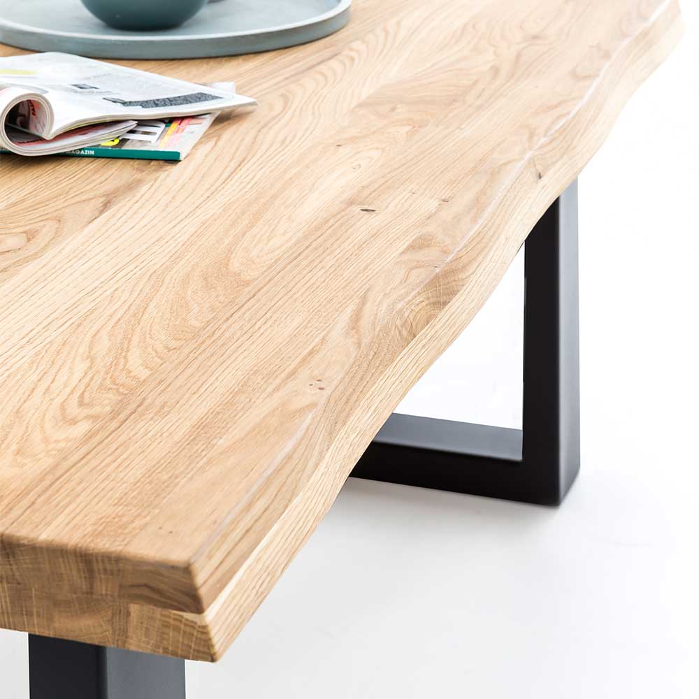 Wohnzimmertisch mit Living Edge Platte Eiche - Boherida