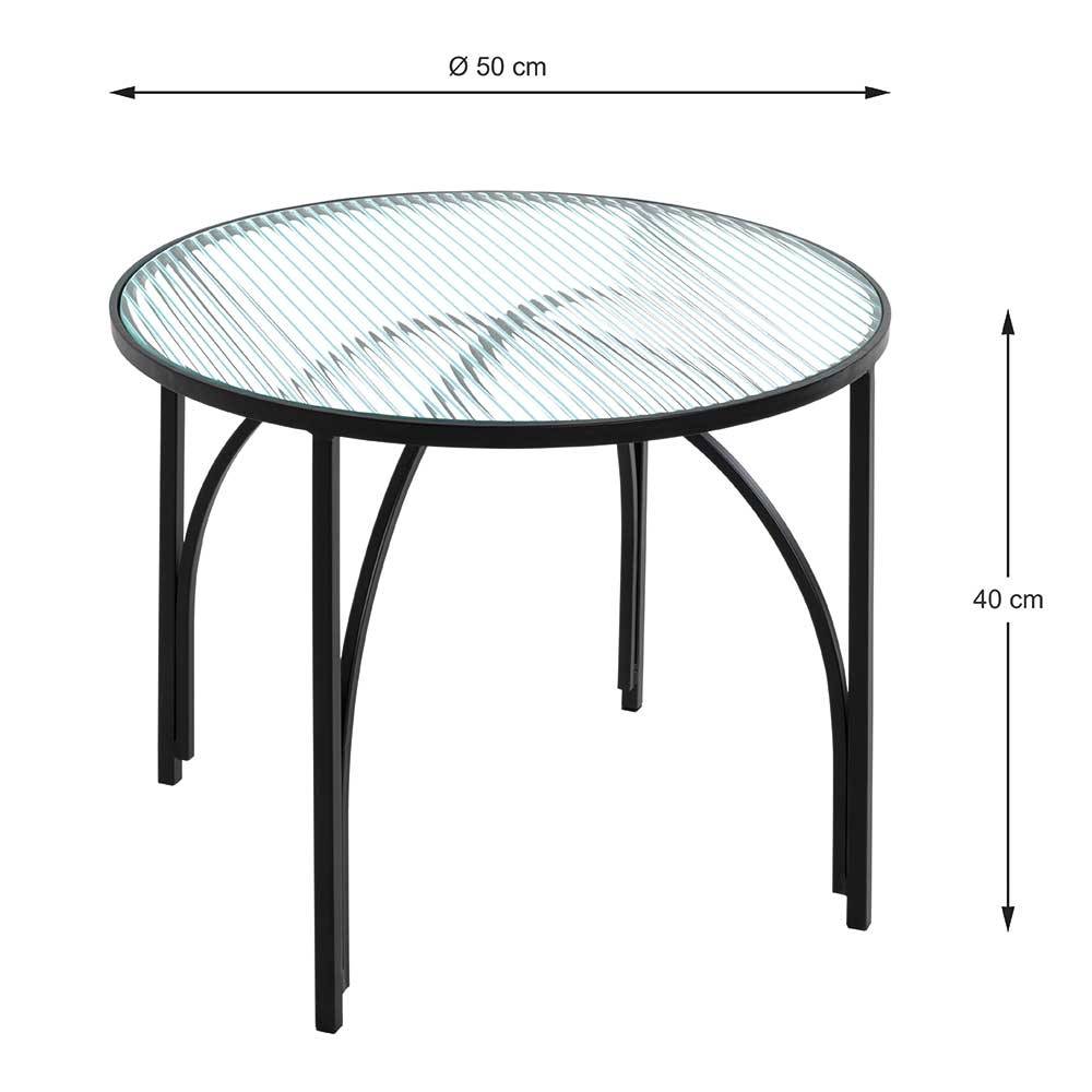 Beistelltisch mit Strukturglas Platte - Zither