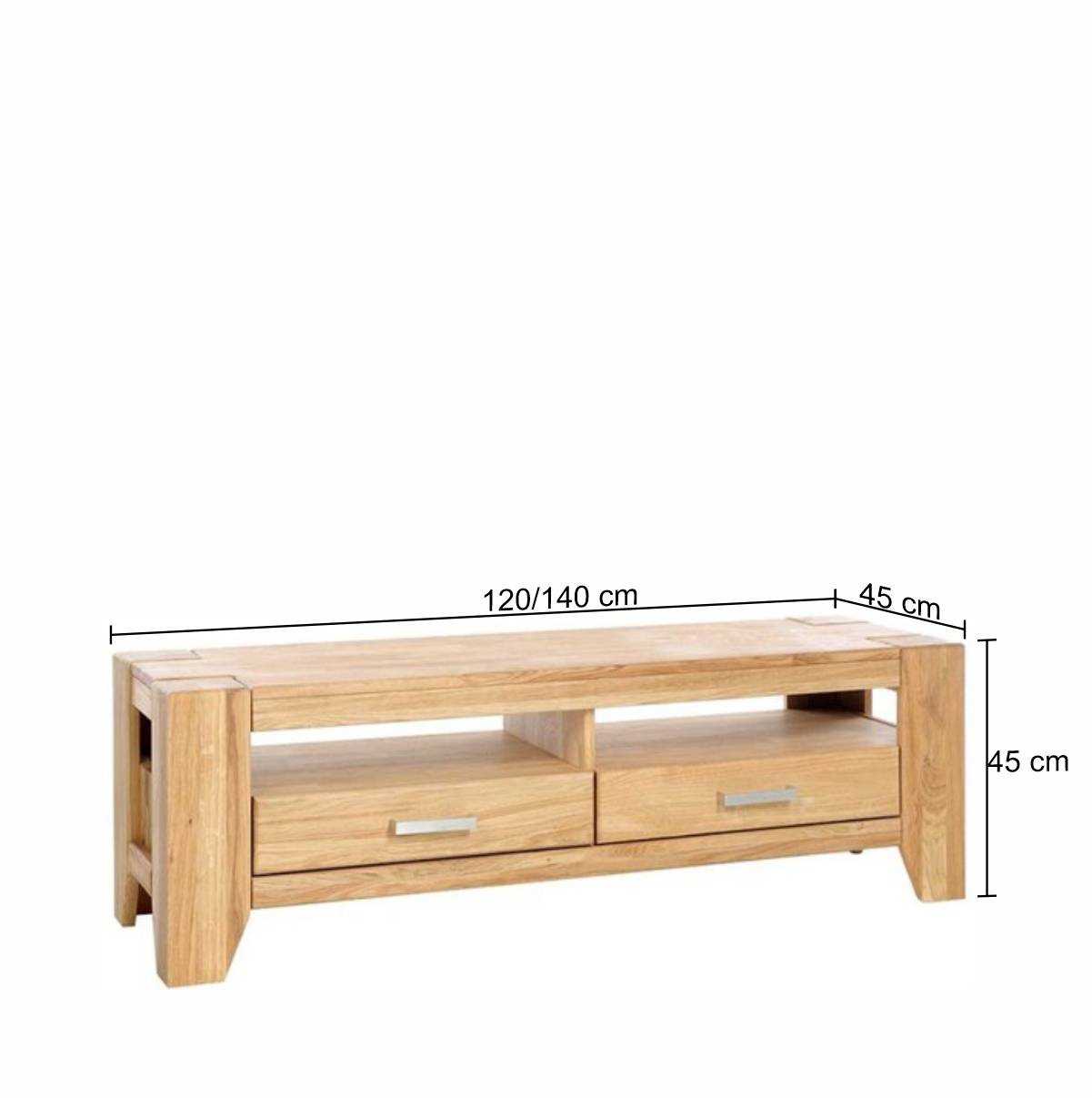 Wildeiche TV Lowboard mit zwei Schubladen - Miarizia