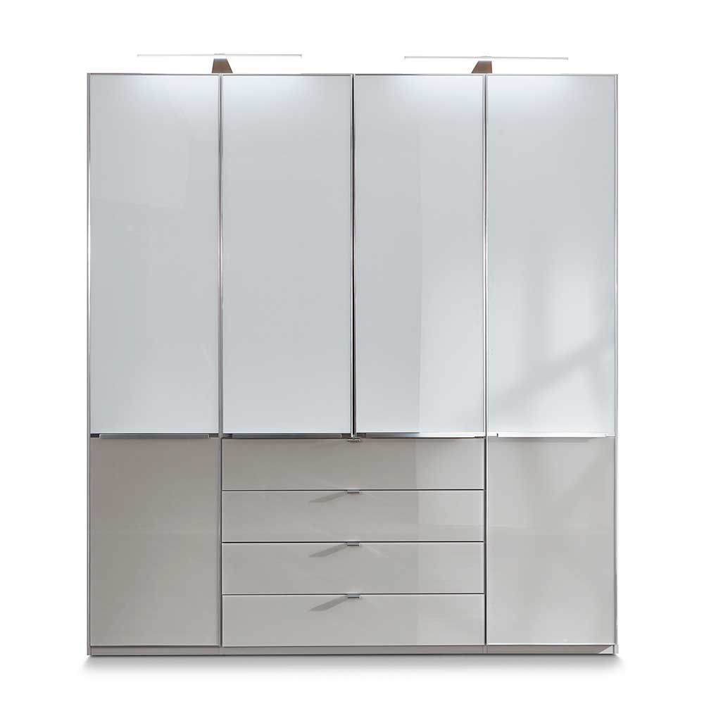 198cm breiter Schrank in Weiß & Hellgrau - Pascan