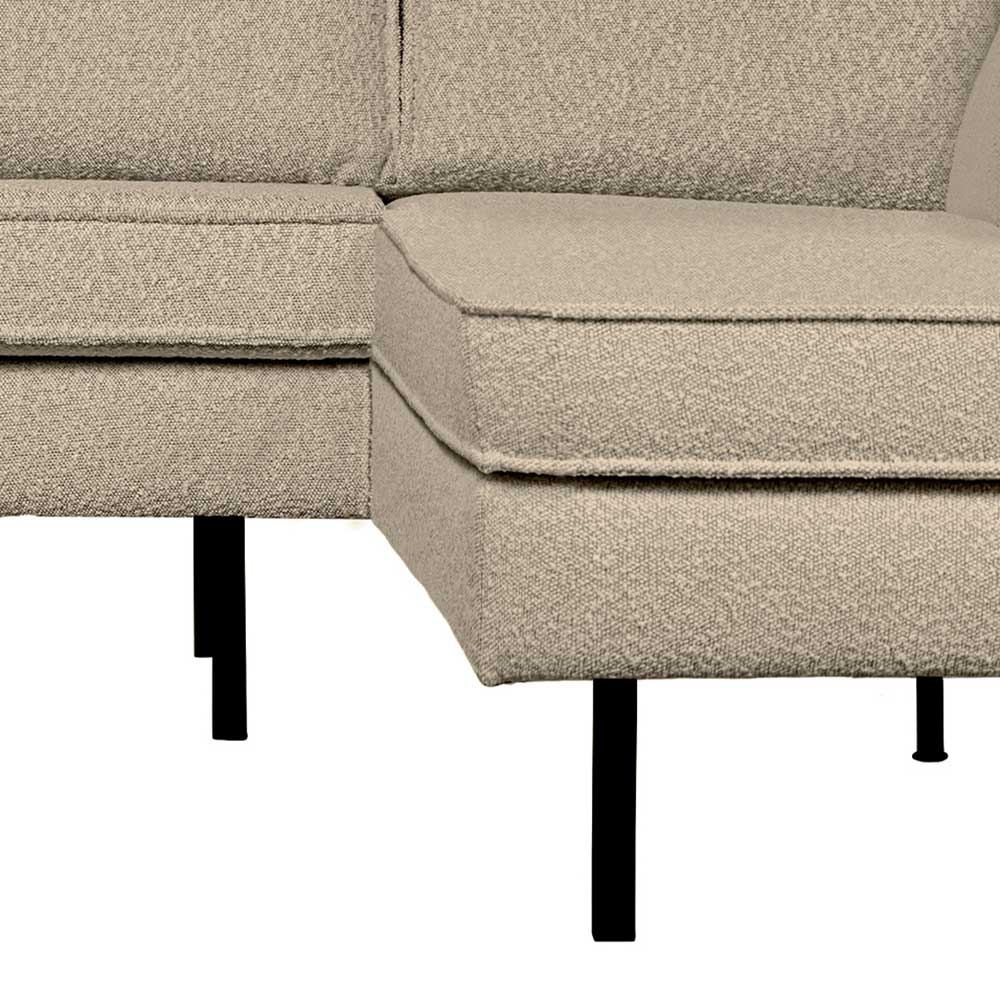 Wohnzimmer Ecksofa in Beige Boucle - Glamoure
