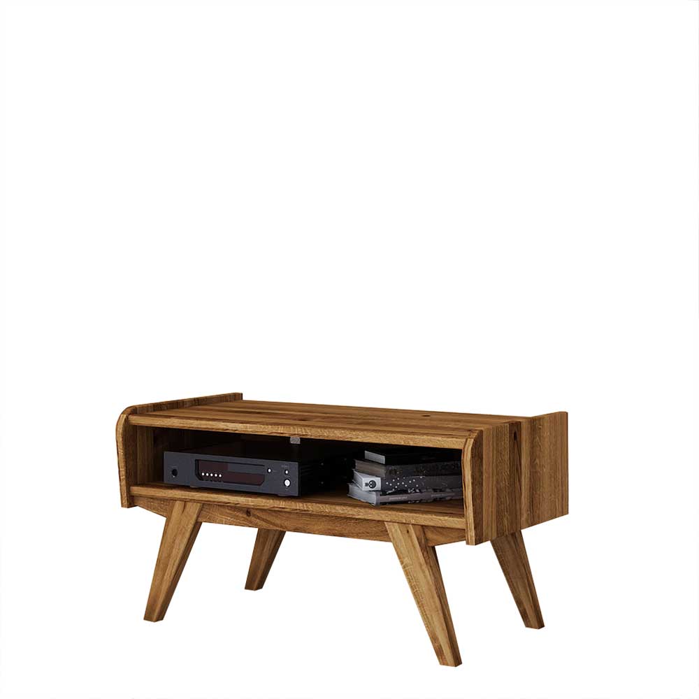 Midcentury Wildeiche TV Bank mit Fach - Hardus